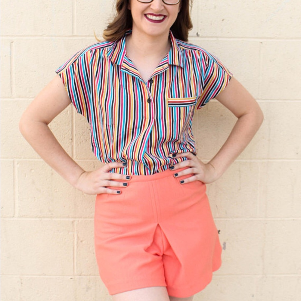 ❤SOLD❤Vintage 1960s High Waisted Coral / Orange - Picture 2 of 3