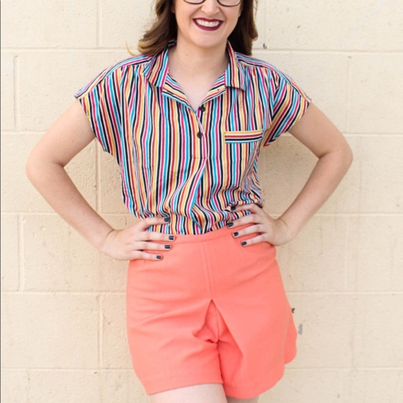 ❤SOLD❤Vintage 1960s High Waisted Coral / Orange - Picture 2 of 3