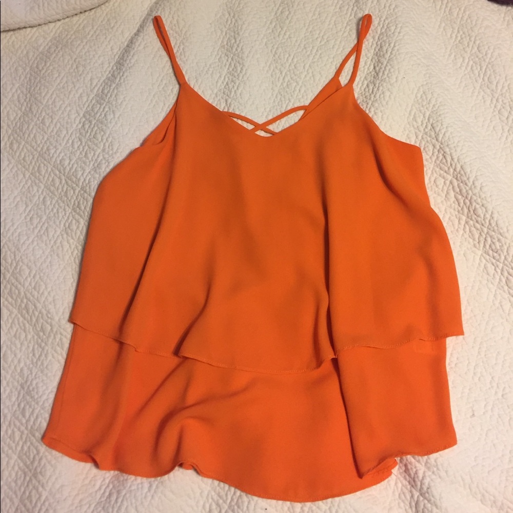 Orange flowy tanktop