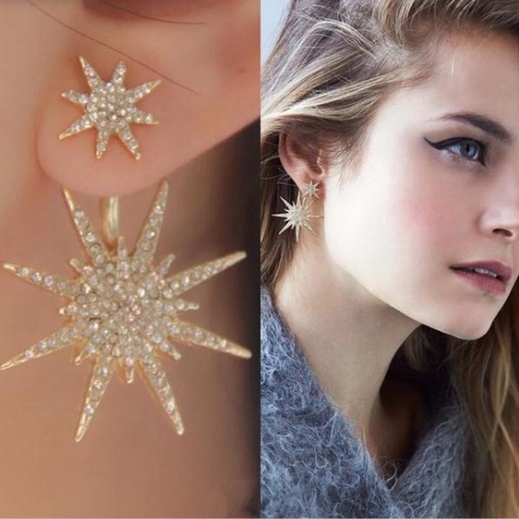 2 pairs in 1! Snowflake Crystal Earrings - Picture 2 of 6