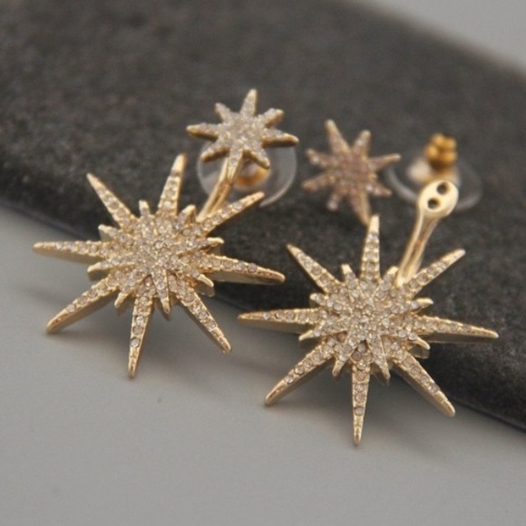 2 pairs in 1! Snowflake Crystal Earrings - Picture 3 of 6