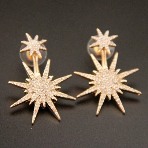 2 pairs in 1! Snowflake Crystal Earrings - Picture 5 of 6