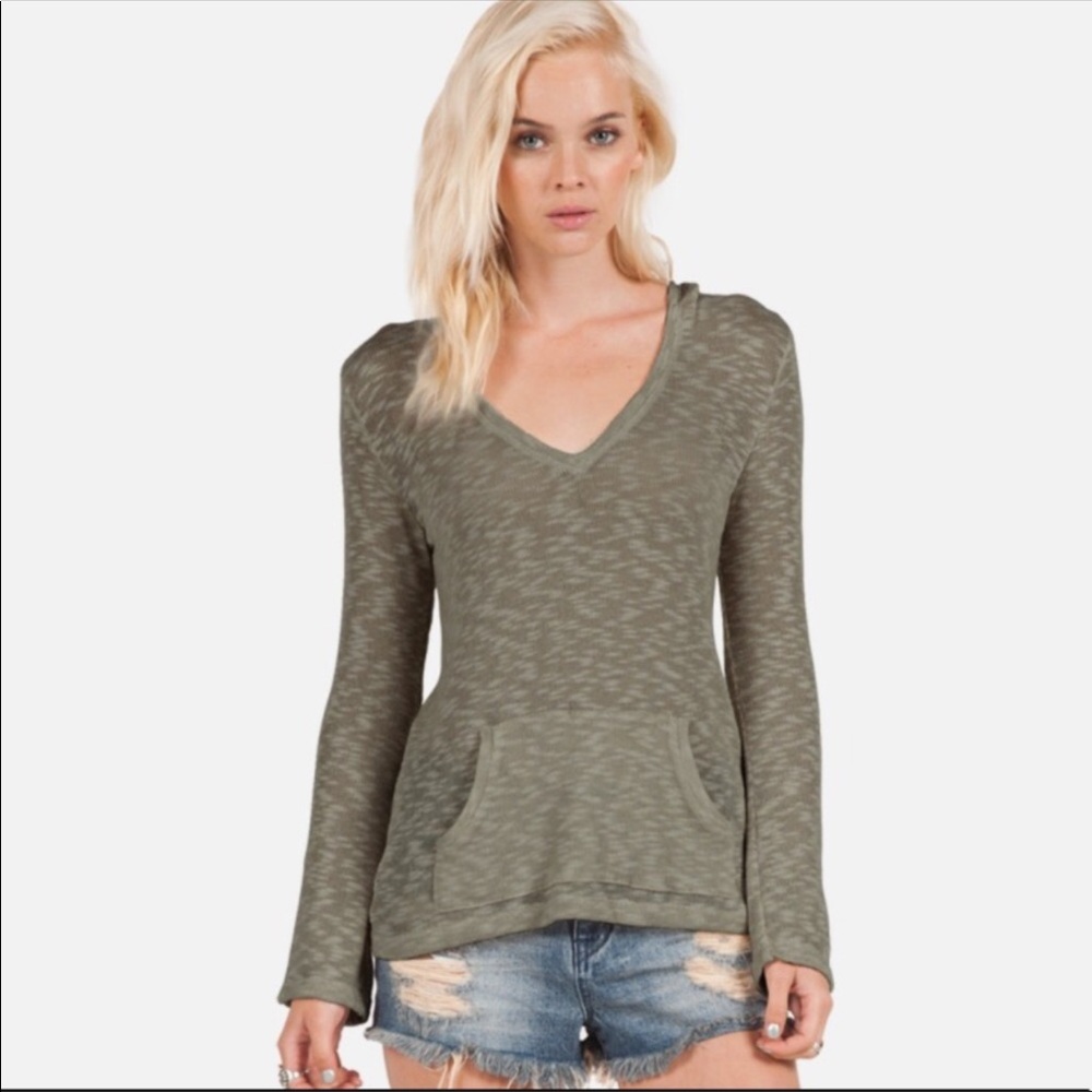 Volcom V neck knot hoodie "Go Go V-neck"