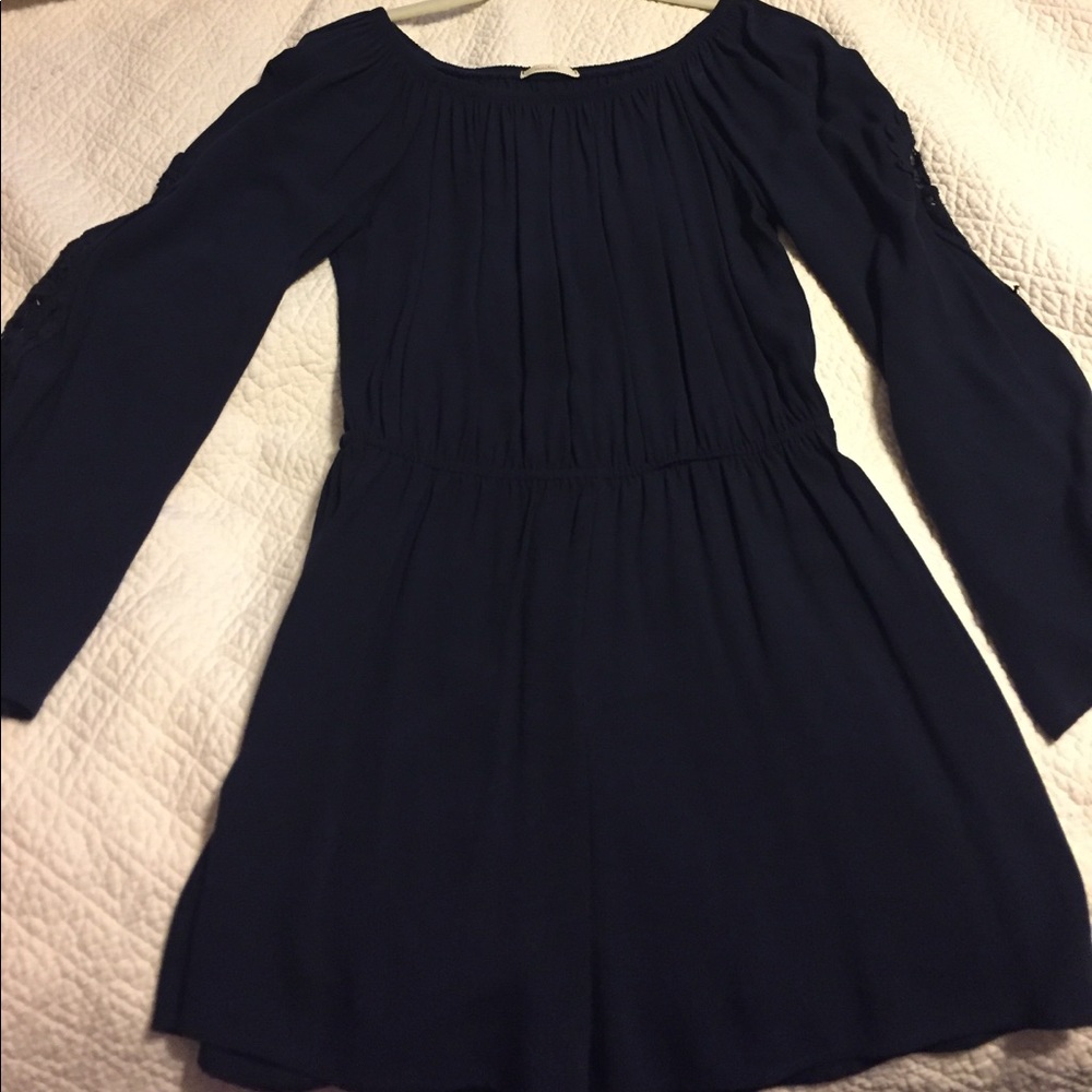 Navy blue, bell sleeve romper