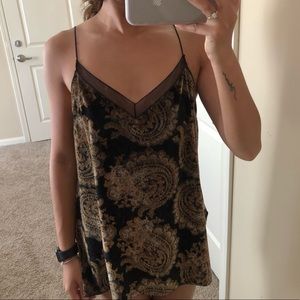 FREE PEOPLE velvet spaghetti strap tank S