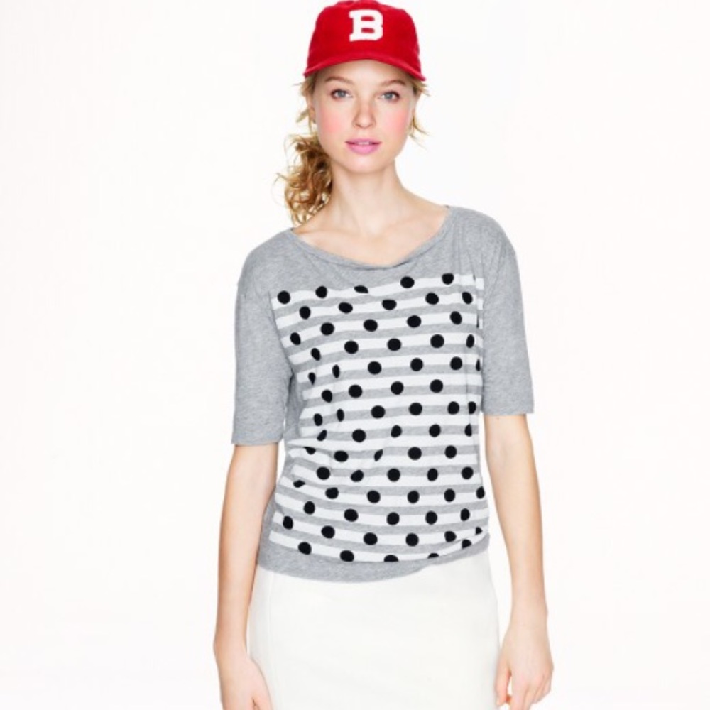 J. Crew dots over stripes tee