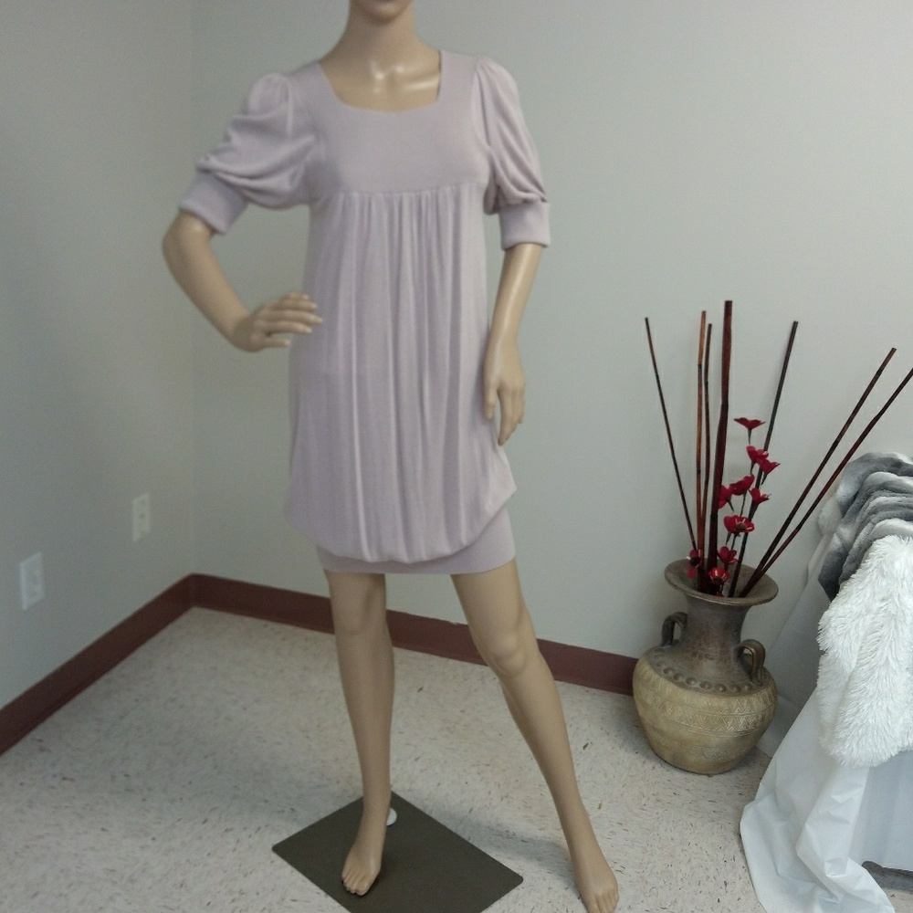BCBG MAXAZRIA LAVENDER KNIT MINI DRESS, SIZE S,