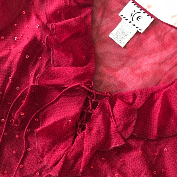 Sparkly Red Ruffle Top - Picture 2 of 5