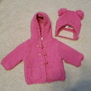 Children's Place cable-knit sweater and hat