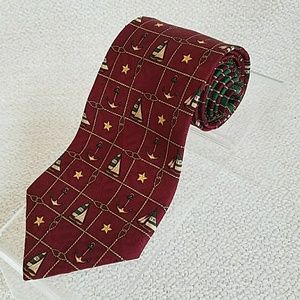 Tommy Hilfiger 100% imported silk maroon necktie