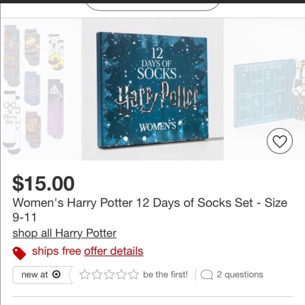 ISO Harry Potter 12 days of socks
