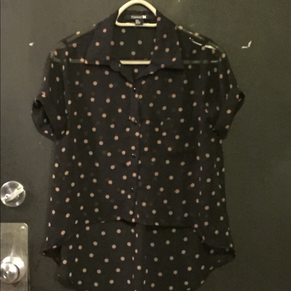 Forever 21 High Low Button Down Shirt Size Small