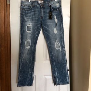 Golden Demin distresses jeans with zipper