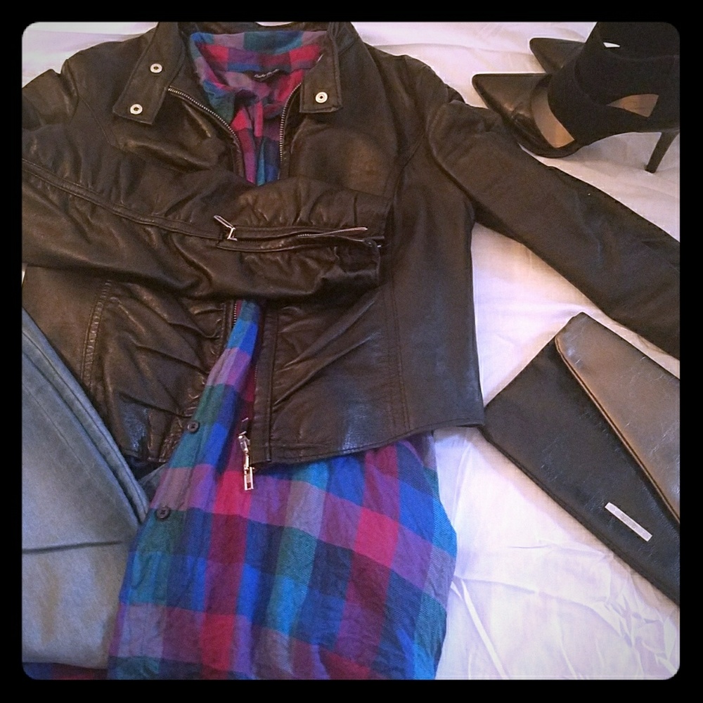 Genuine leather "Moto" style jacket