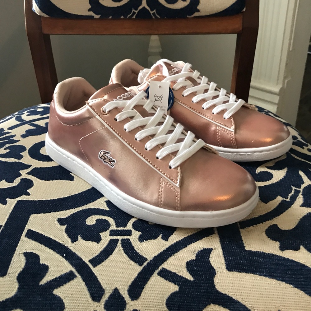 Lacoste pink metallic sneakers