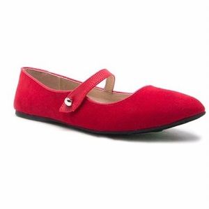 Qupid Red Suede Flats Size 6 New in Box