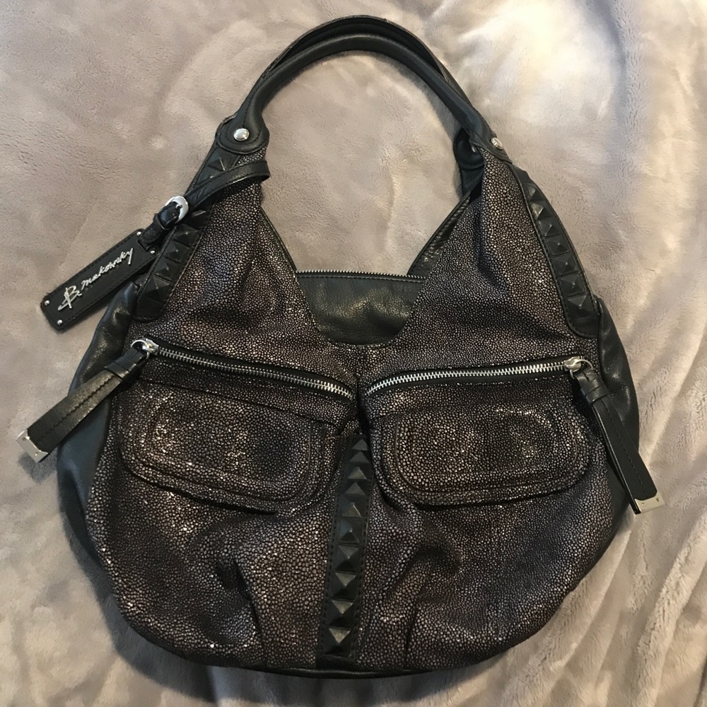 B. Makowsky Hobo Style Leather Handbag