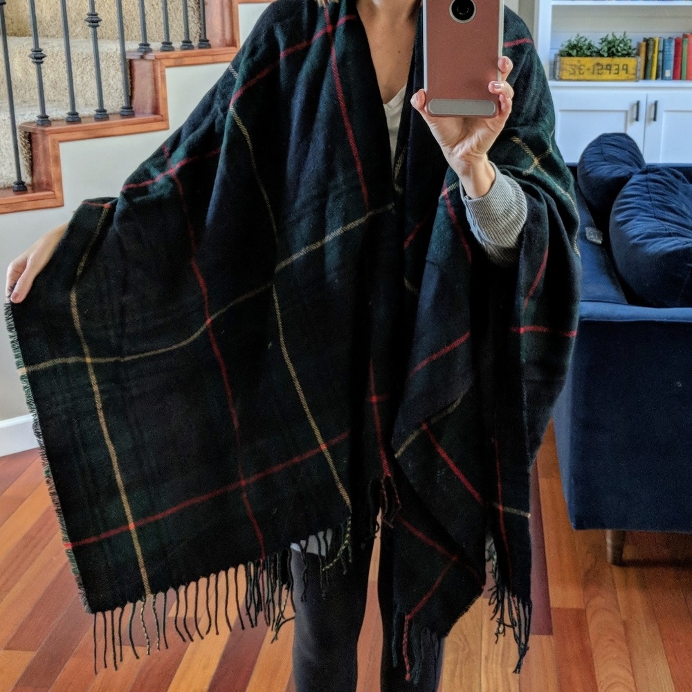 Sole Society Tartan Shawl Poncho