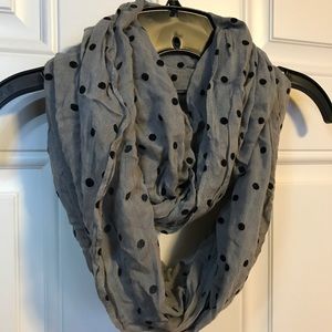 Grey & Black polka dot scarf