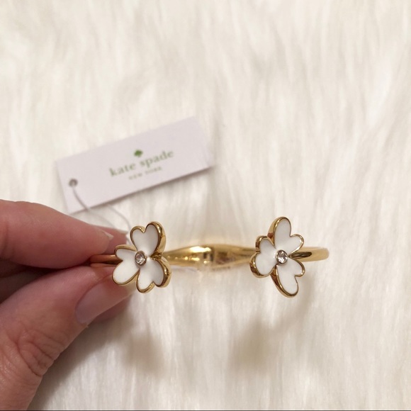 NWT kate spade Pansy Blossom Open Cuff Bracelet! - Picture 2 of 6