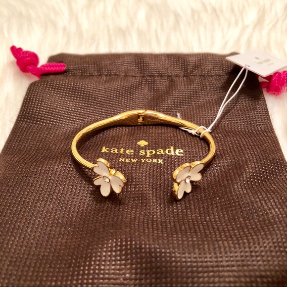 NWT kate spade Pansy Blossom Open Cuff Bracelet! - Picture 6 of 6