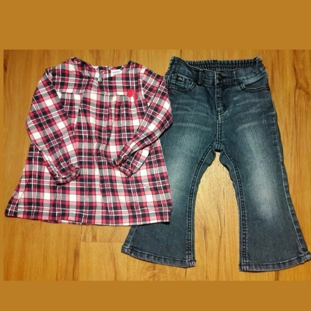 Toddler Baby Girl Carter's Top & Jorache Jeans 24M - Picture 4 of 6