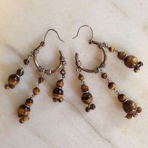 Silver Tiger's Eye Earrings