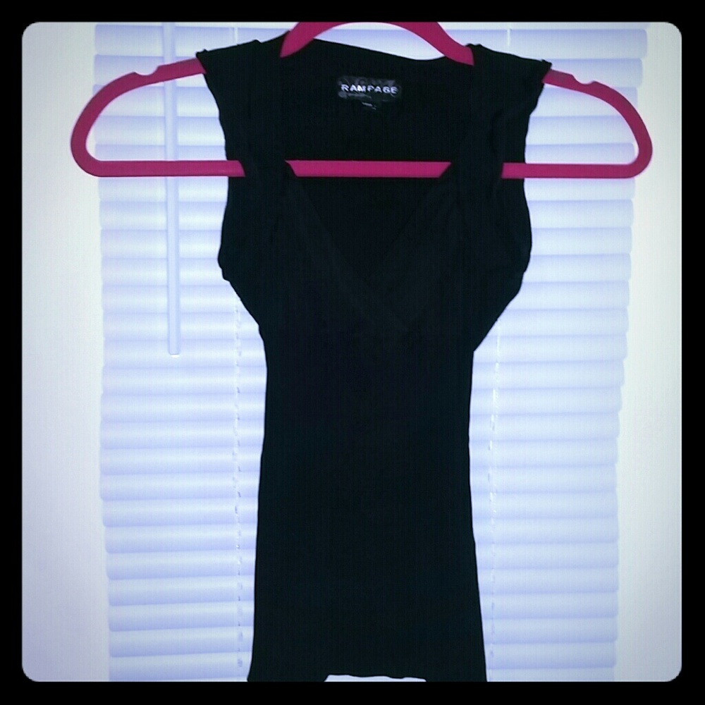 RAMPAGE Low cut black blouse SIZE M