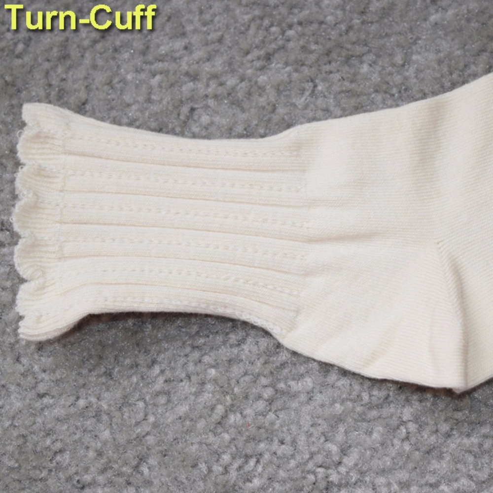 NWT Turn Cuff Women'ts Socks Cream White - Picture 3 of 3