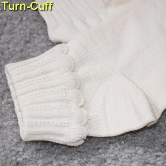 NWT Turn Cuff Women'ts Socks Cream White - Picture 2 of 3