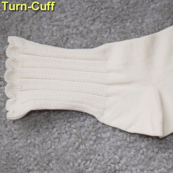 NWT Turn Cuff Women'ts Socks Cream White - Picture 3 of 3