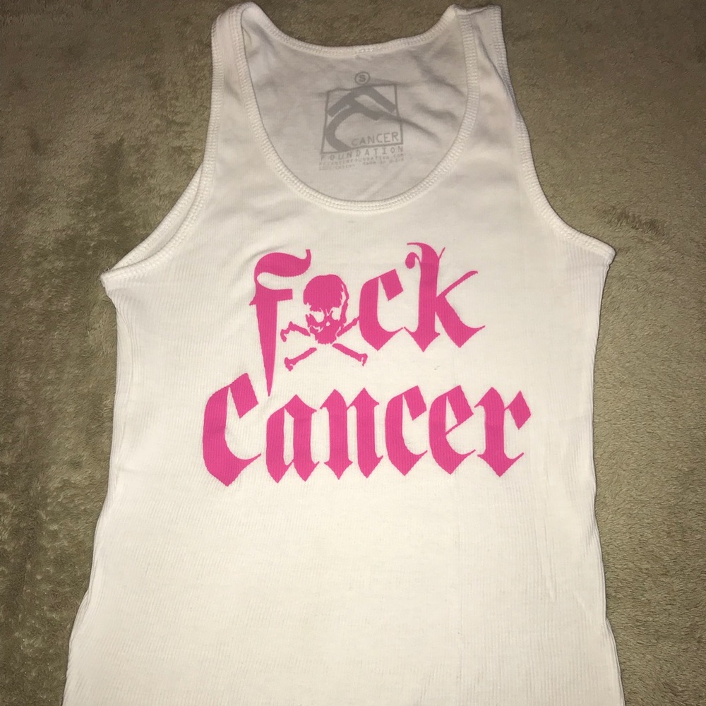 RARE 100% Cotton Ribbed “F@$k” Cancer tank top