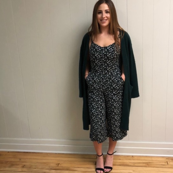 pants romper with cardigan