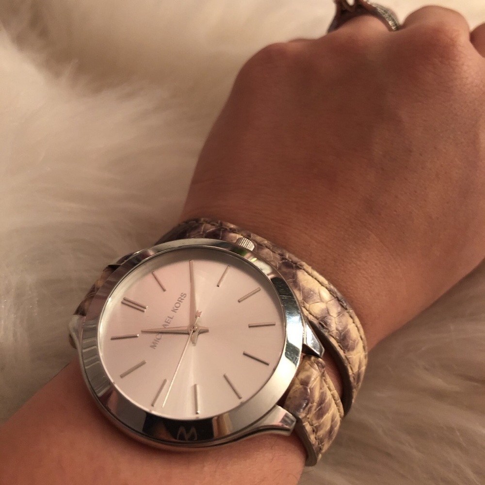 Authentic leather wrap Michael Kors watch