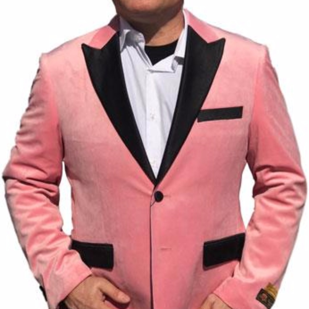 2-Button Blazer In Pink with Notch Lapel