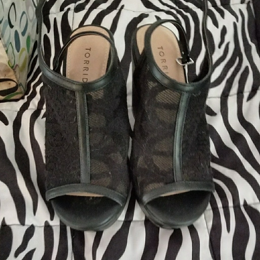 Torrid black sheer wedges