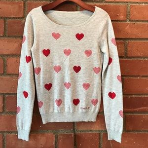bebe Red Hearts Sweater