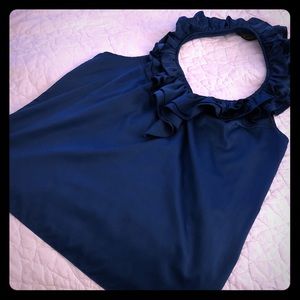 Ruffled halter shell top