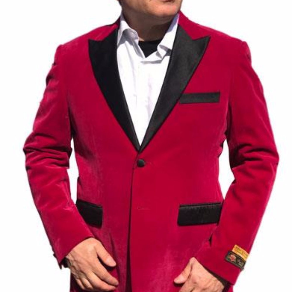 2-Button Blazer In Hot Pink with Notch Lapel