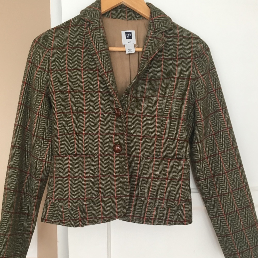 Gap checkered brown blazer