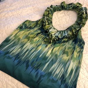 Ruffled halter shell top