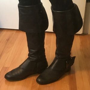 Black Leather buckle boots