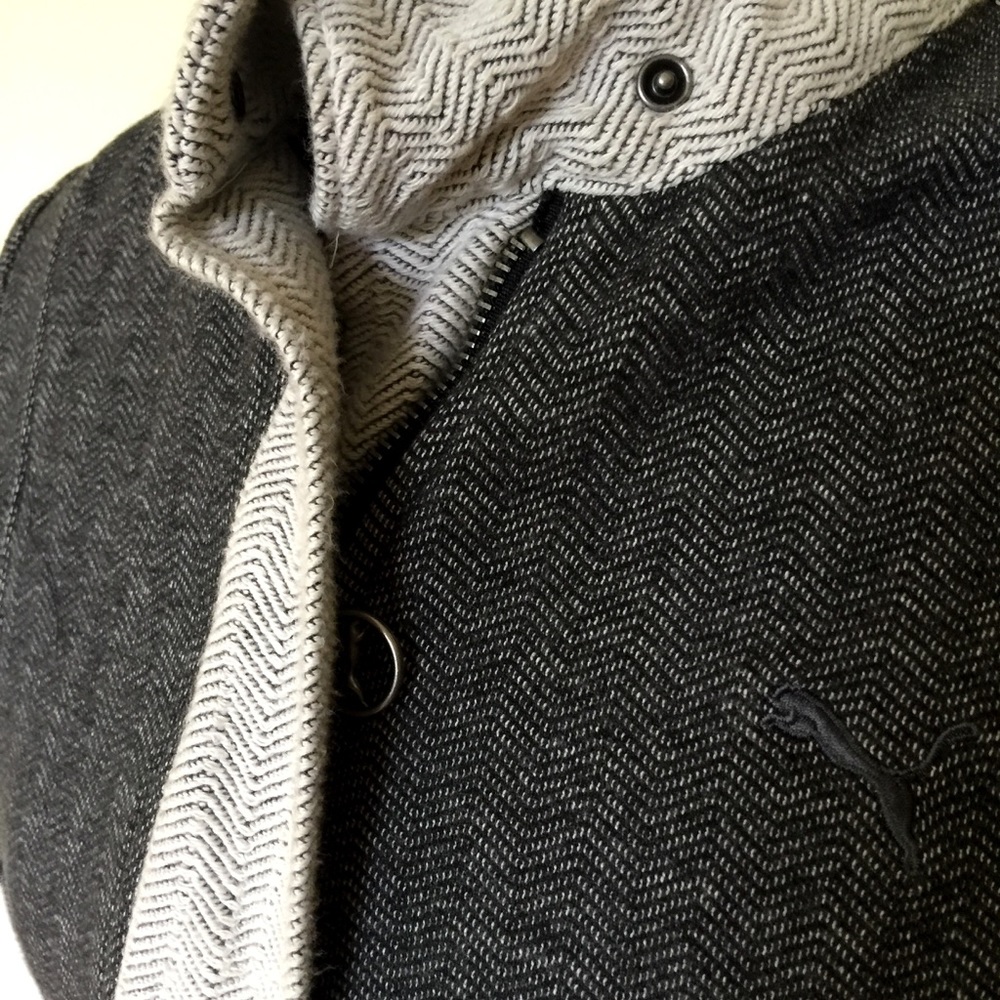 Puma Black/White Knit Herringbone Jacket XS