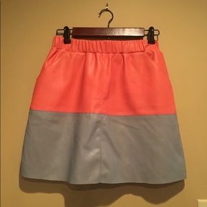 Orange and grey pleather skirt