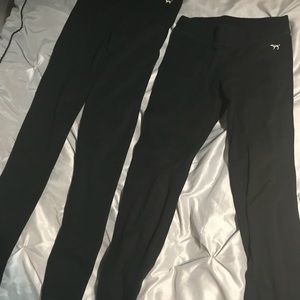 Two pair black Pink brand leggings size XS