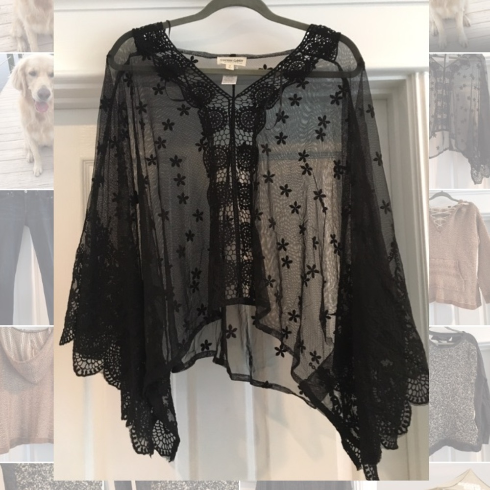 Mesh Cotton Candy poncho top