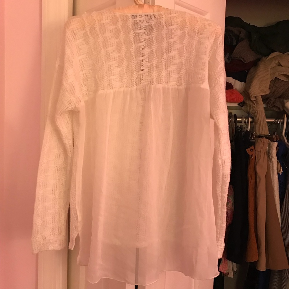 White sweater with sheer back