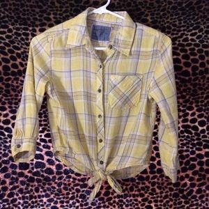 Yellow plaid Crop Top
