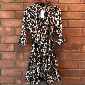 bebe Animal Print Shirt Dress