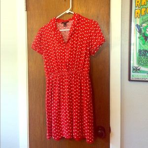 Red rooster tunic dress